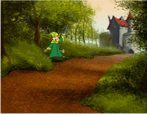 My basic game screen features two characters, the protagonist (Wizard) and the antagonist (Witch). 